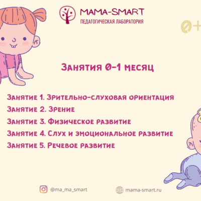 Занятия с малышом 1 месяц жизни