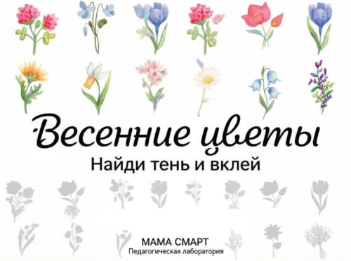 весенние цветы найди тень